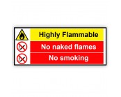 Highly Flammable No Naked Flames No Smoking 